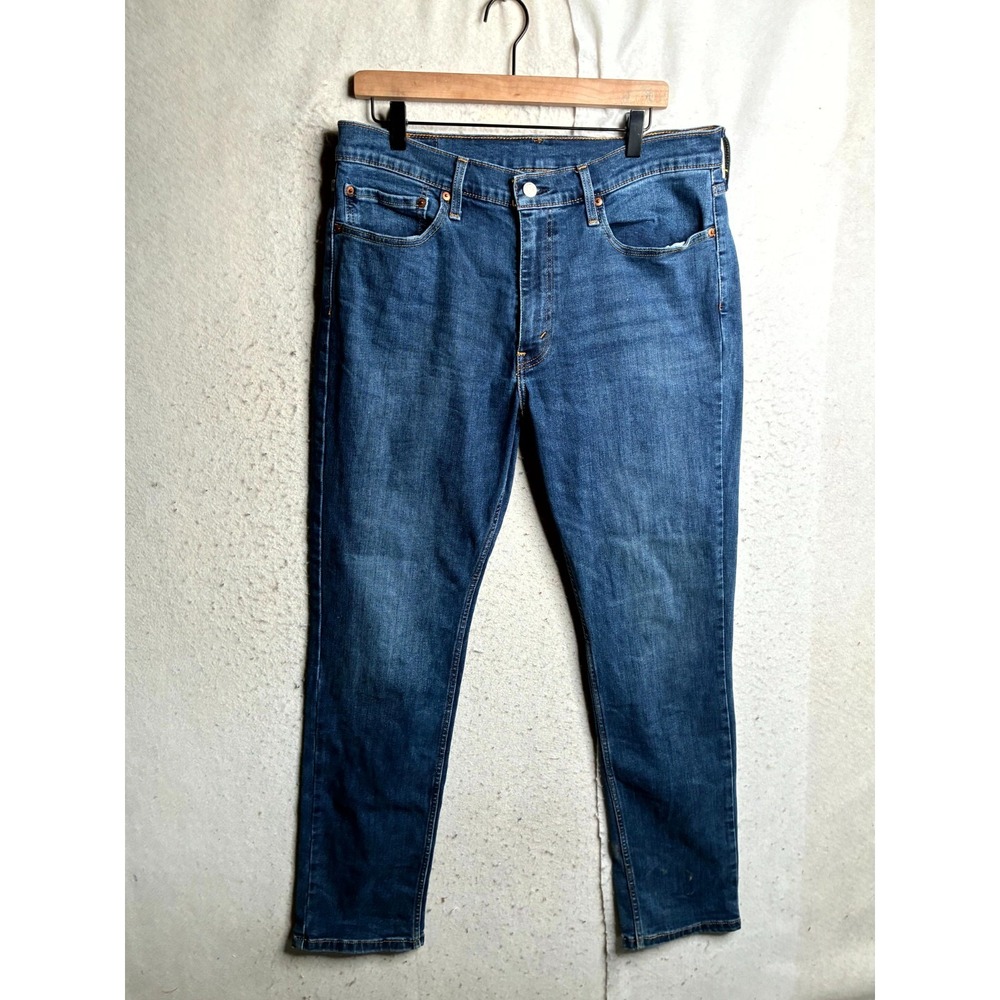 Levis 511 Slim Jeans Mens 36x32 Blue Denim Stretch Dark Wash Mid Rise Modern
